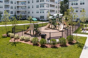 Playground with covered slides